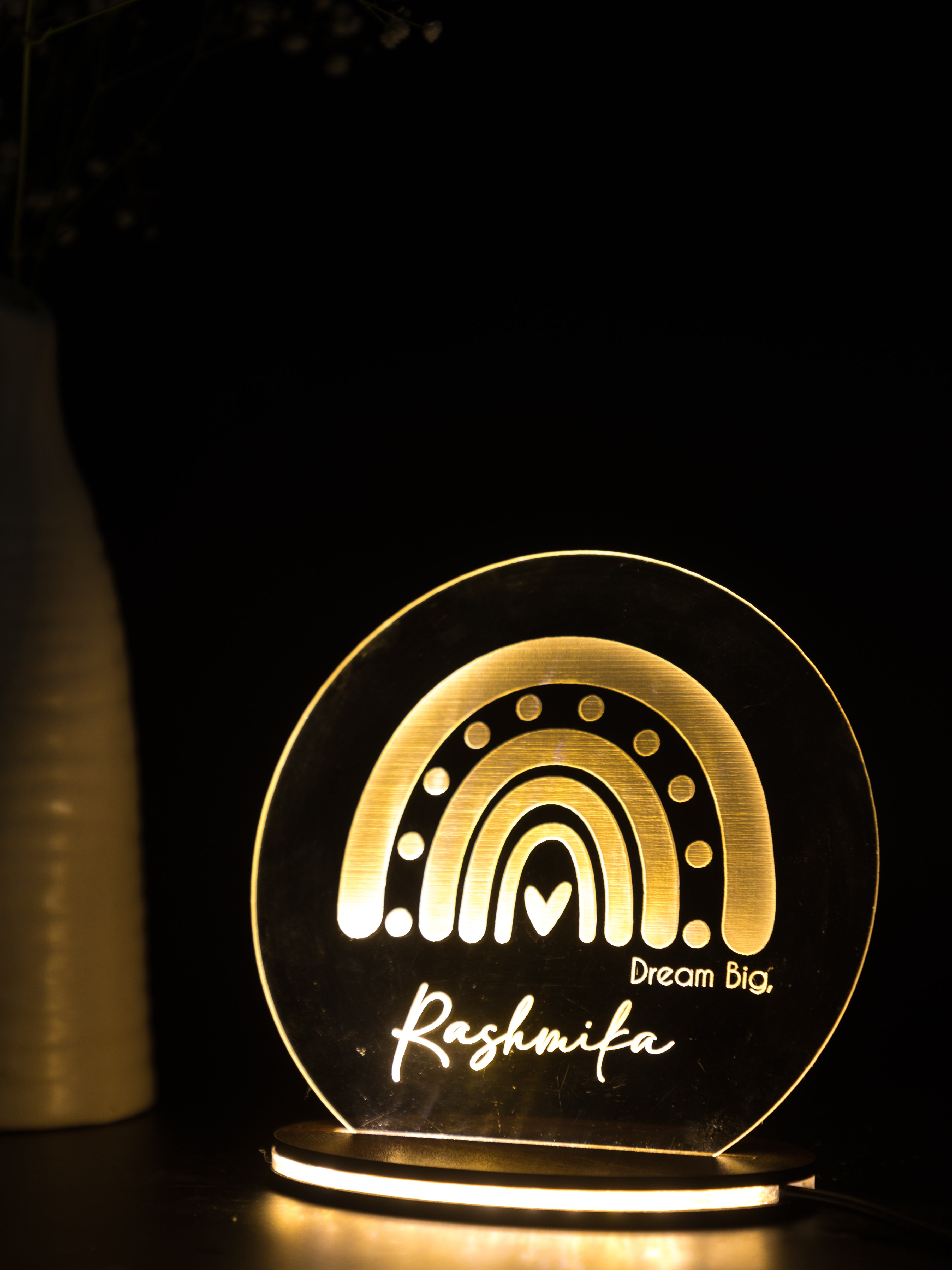 Personalized LED Side Table Lamp| Dream Big Name Customized