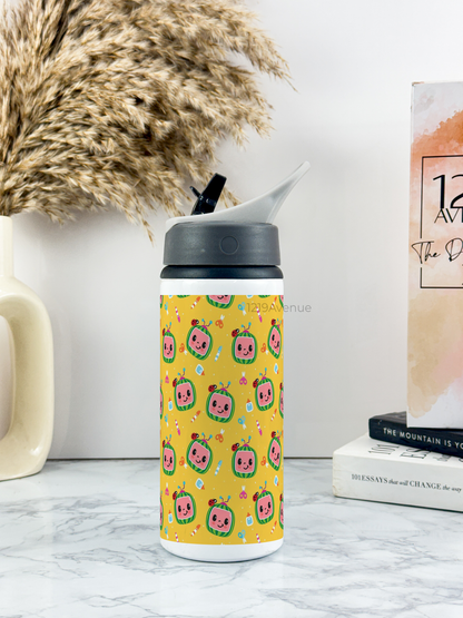 600ml Printed Fun-Sip Water Bottle | Coco Melon Print | For Kids, School, Sports | Sipper Bottle with Carry Handle, Durable & Stylish