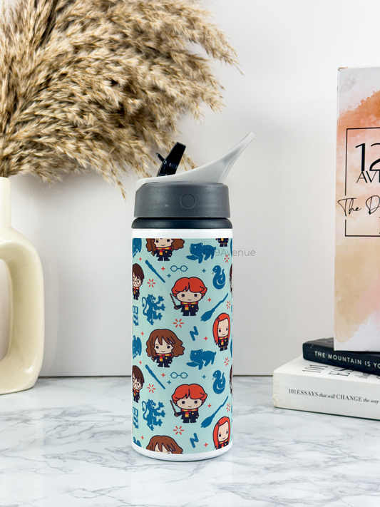 600ml Printed Fun-Sip Water Bottle | Harry Porter Theme Print | For Kids, School, Sports | Sipper Bottle with Carry Handle, Durable & Stylish