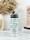 750ml Printed Fun-Sip Water Bottle | Stripes Unicorn Print | For Kids, School, Sports | Sipper Bottle with Carry Handle, Durable & Stylish