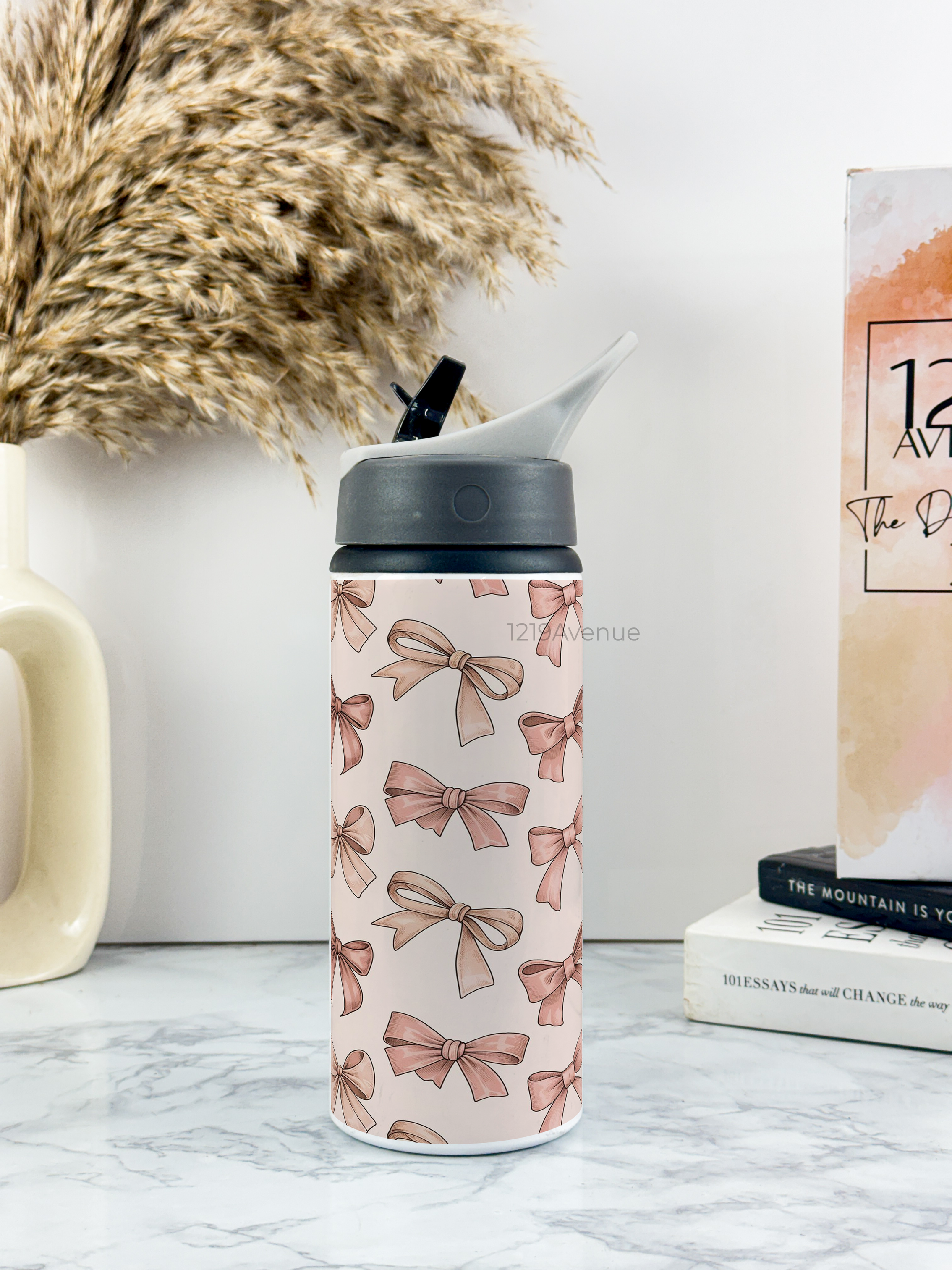 750ml Printed Fun-Sip Water Bottle | Bow Beut Print | For Kids, School, Sports | Sipper Bottle with Carry Handle, Durable & Stylish