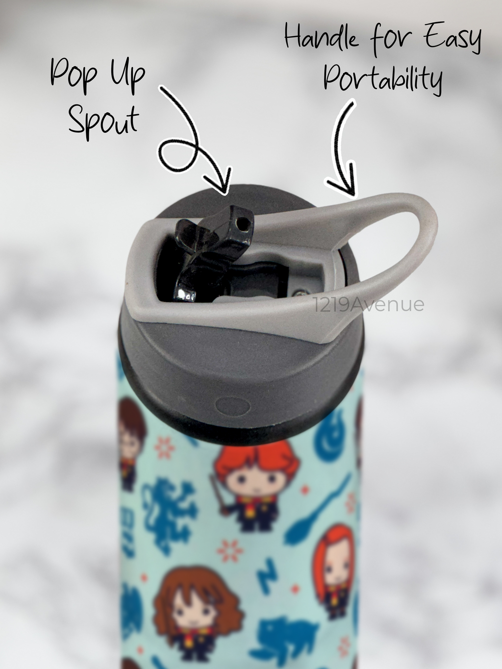 750ml Printed Fun-Sip Water Bottle | Harry Porter Theme Print | For Kids, School, Sports | Sipper Bottle with Carry Handle, Durable & Stylish