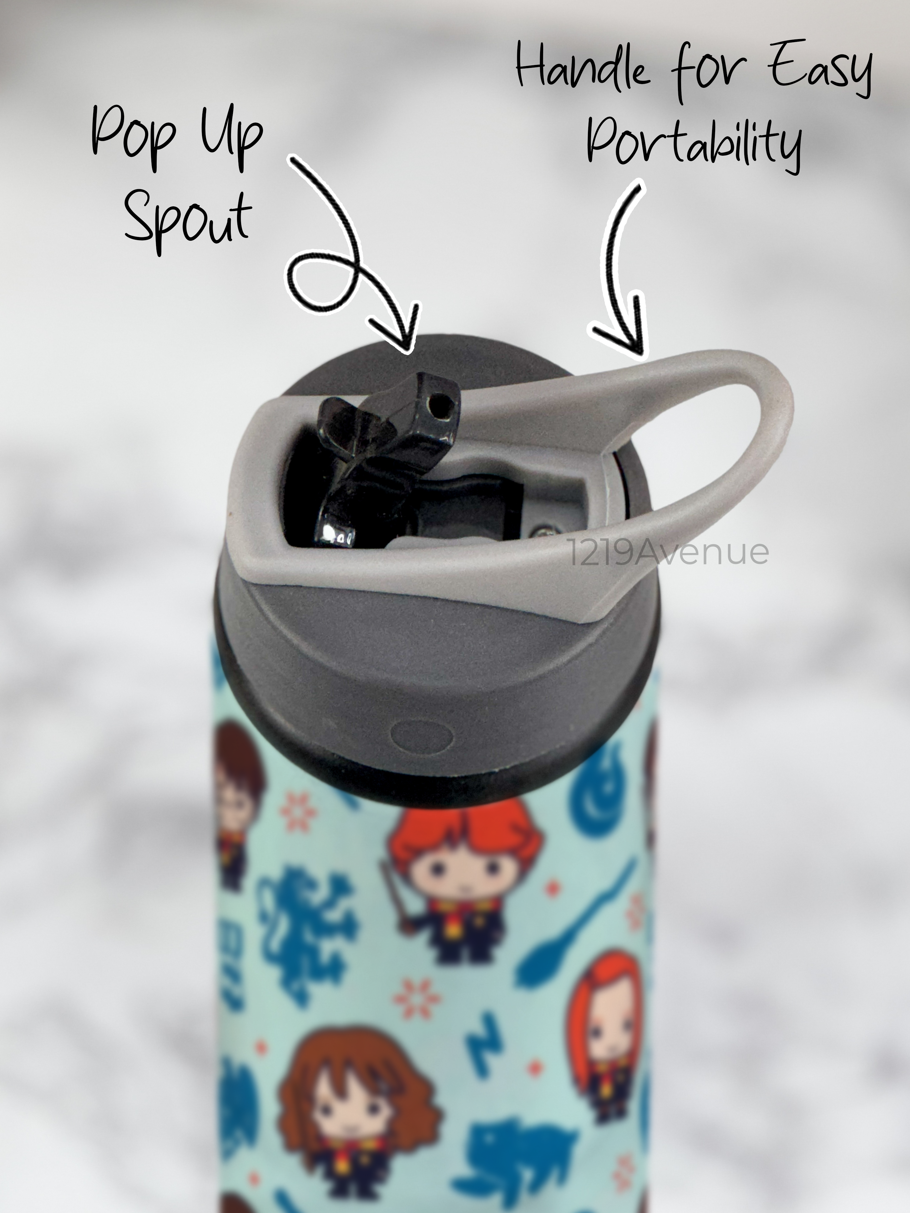 750ml Printed Fun-Sip Water Bottle | Harry Porter Theme Print | For Kids, School, Sports | Sipper Bottle with Carry Handle, Durable & Stylish