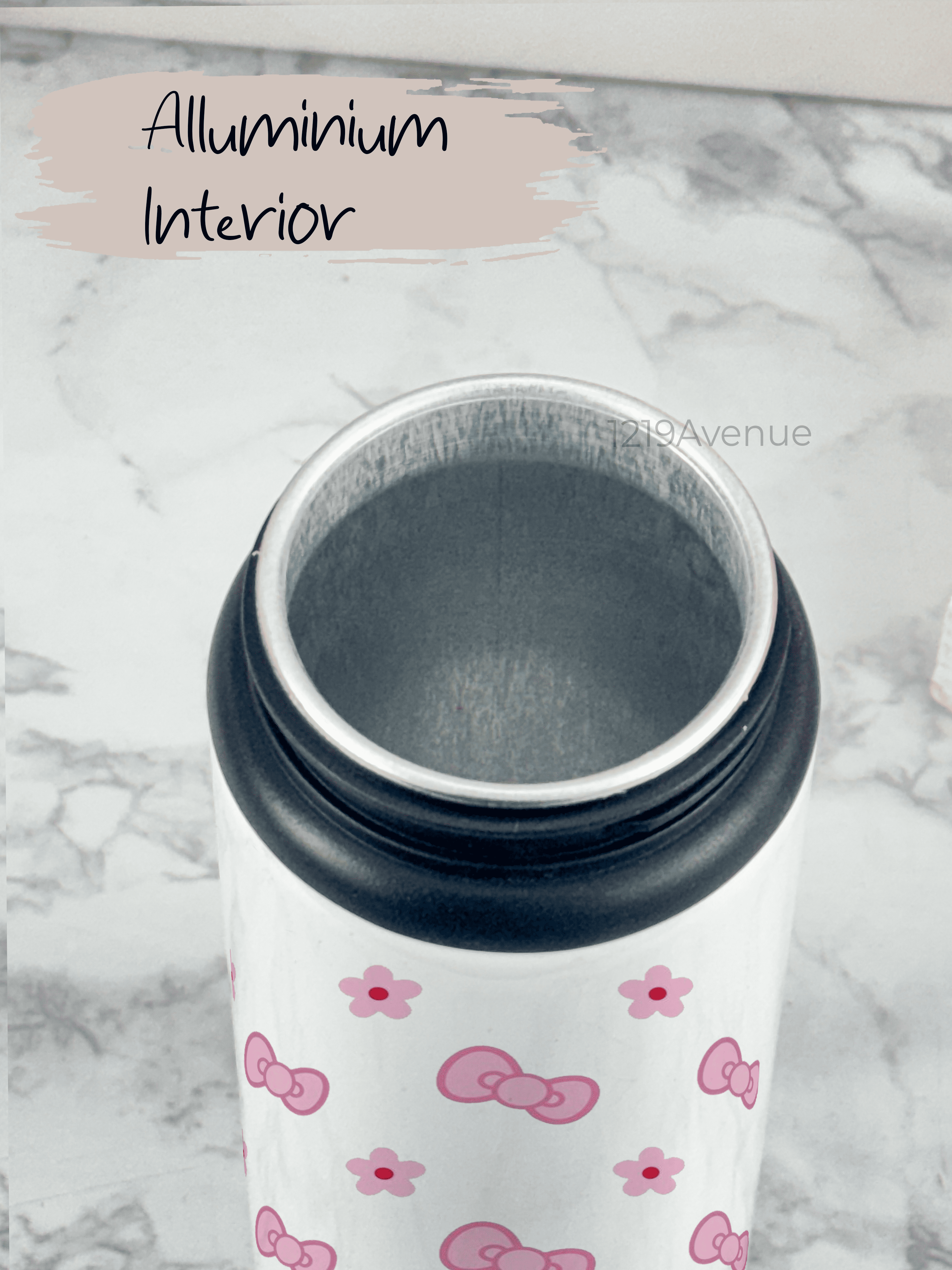 750ml Printed Fun-Sip Water Bottle | Kitty Bows Print | For Kids, School, Sports | Sipper Bottle with Carry Handle, Durable & Stylish