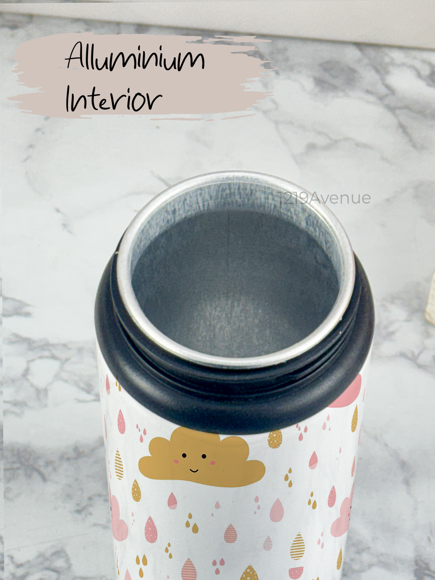 750mlPrinted Fun-Sip Water Bottle | Pretty Clouds Print | For Kids, School, Sports | Sipper Bottle with Carry Handle, Durable & Stylish