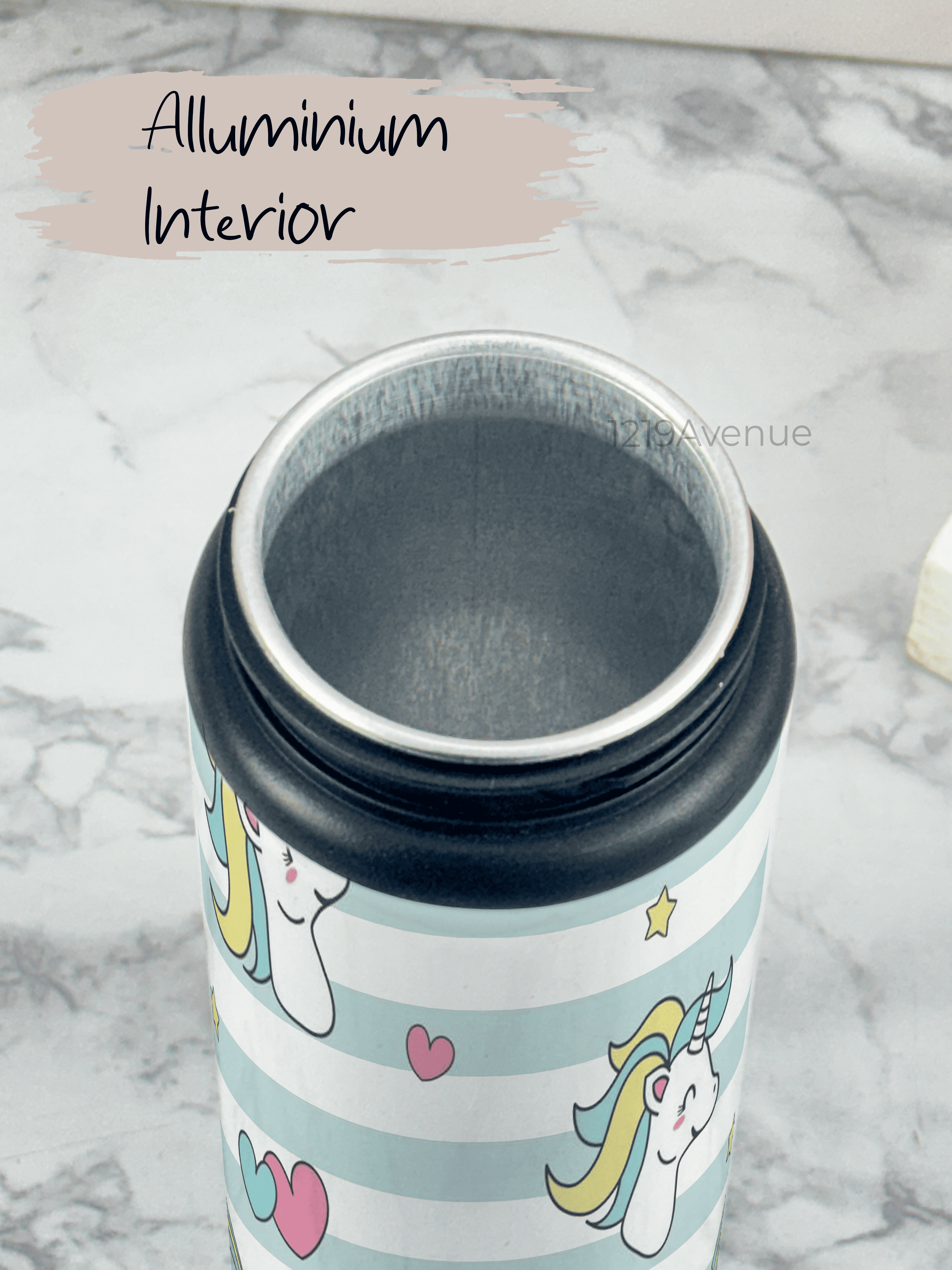 750ml Printed Fun-Sip Water Bottle | Stripes Unicorn Print | For Kids, School, Sports | Sipper Bottle with Carry Handle, Durable & Stylish