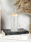 Squaro Sipper 450ml| Make It Happen Design| Permanent Prints| Coffee Glass Tumbler with straw and lid