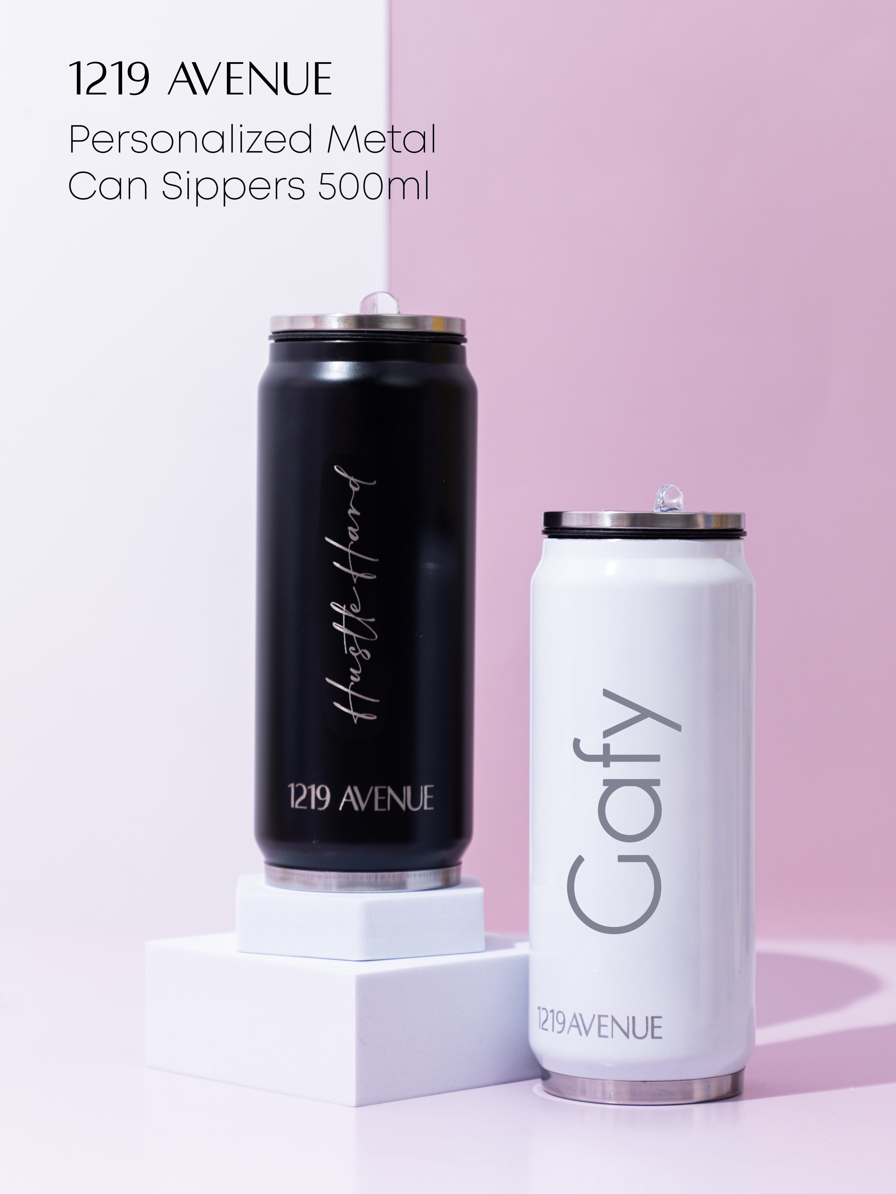 Personalized Name/Quote Metal Can Sippers 500ml