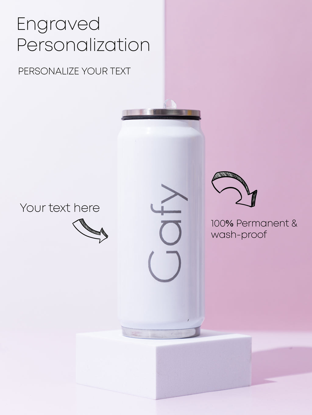 Personalized Name/Quote Metal Can Sippers 500ml