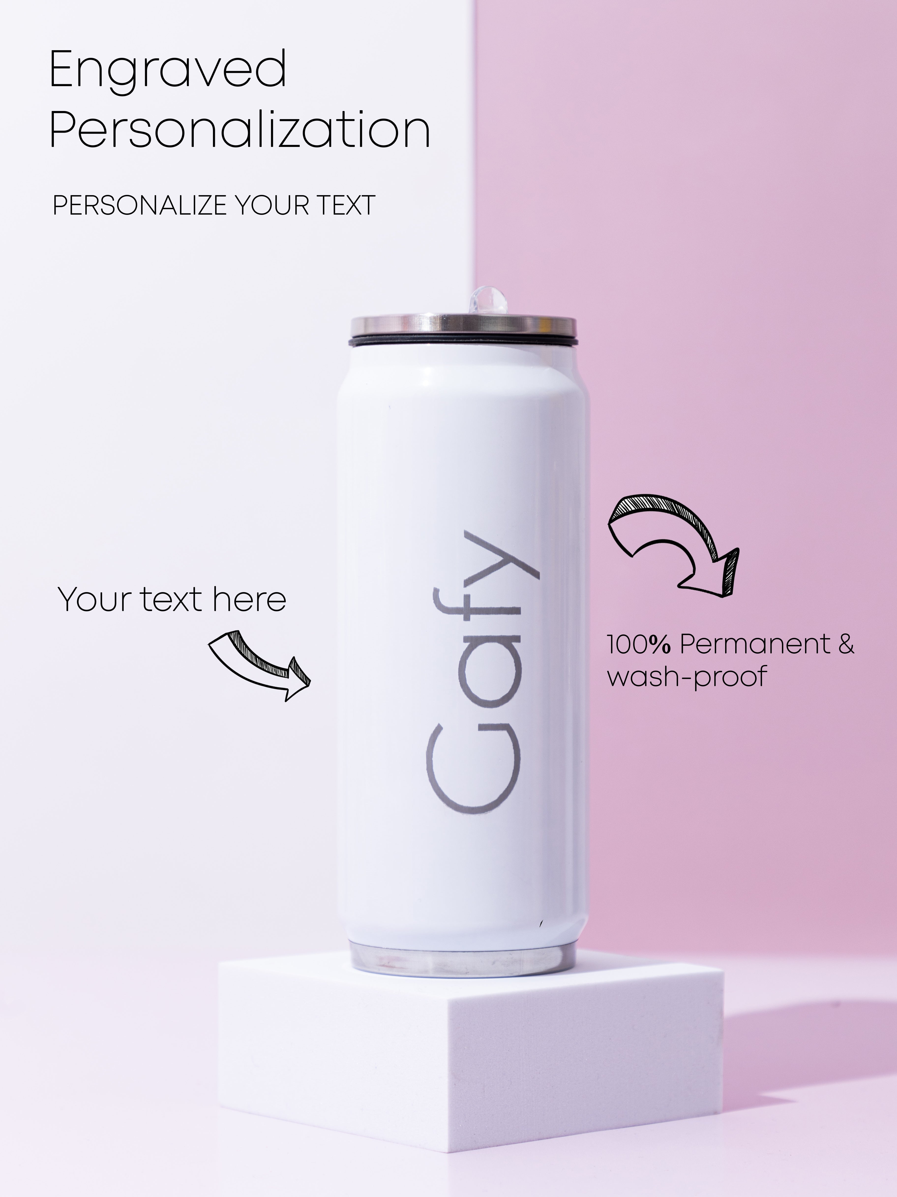 Personalized Name/Quote Metal Can Sippers 500ml