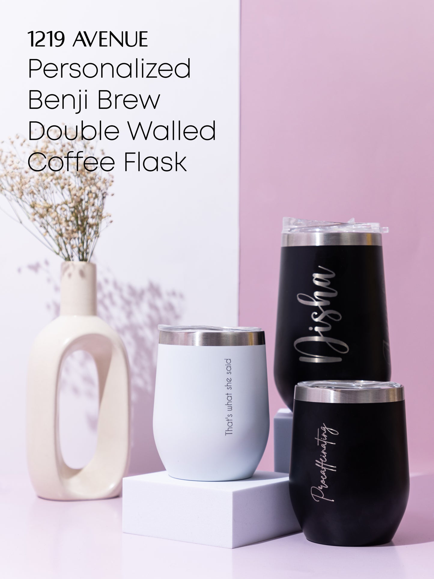 Personalized Name/Quote Benji Brew Coffee Flask 400ml