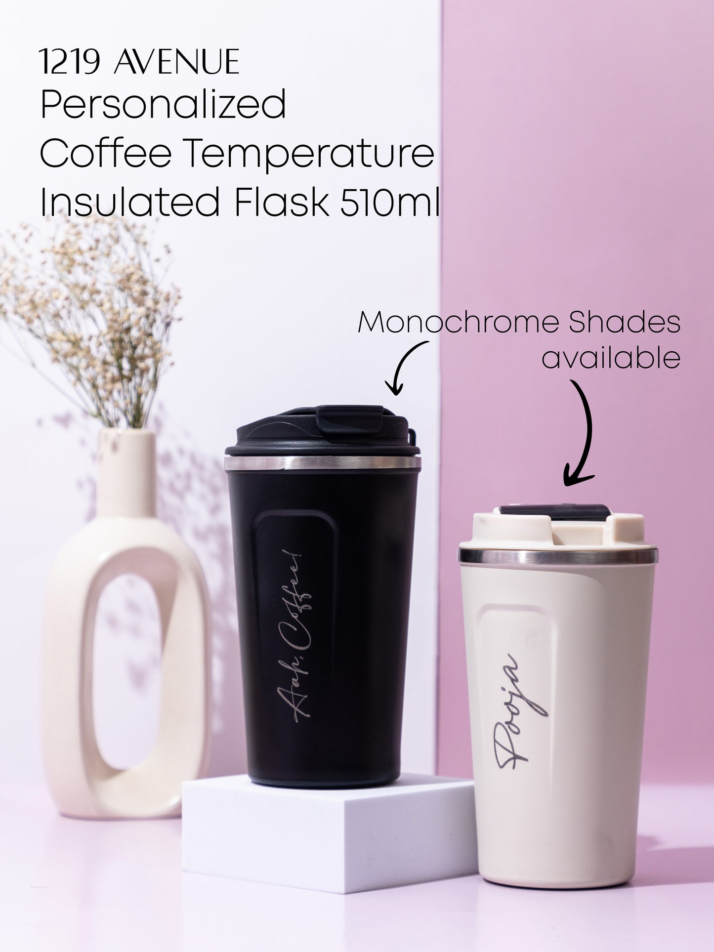Personalized Name/Quote Temperature Display Portable Coffee Flask 500ml NO COD