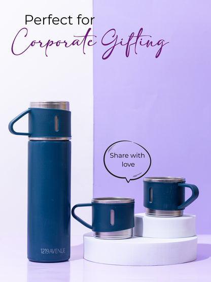 1219 Avenue Insulated Vacuum Flask with 3 cups 14hrs+ hot and Cold