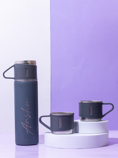 Personalized Insulated Vacuum Flask with 3 cups
