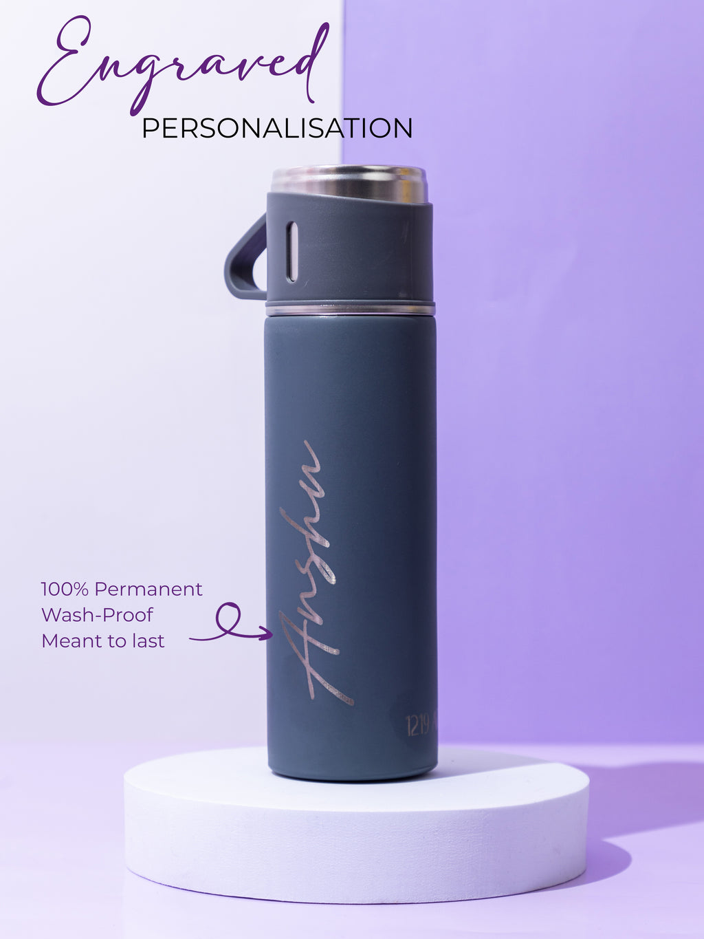 Personalized Insulated Vacuum Flask with 3 cups