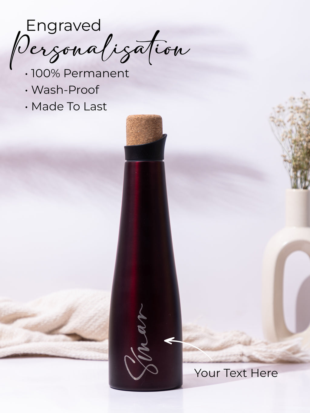 Personalized Recherche Wine Shaped Insulated Bottles 18hrs+ Hot and Cold