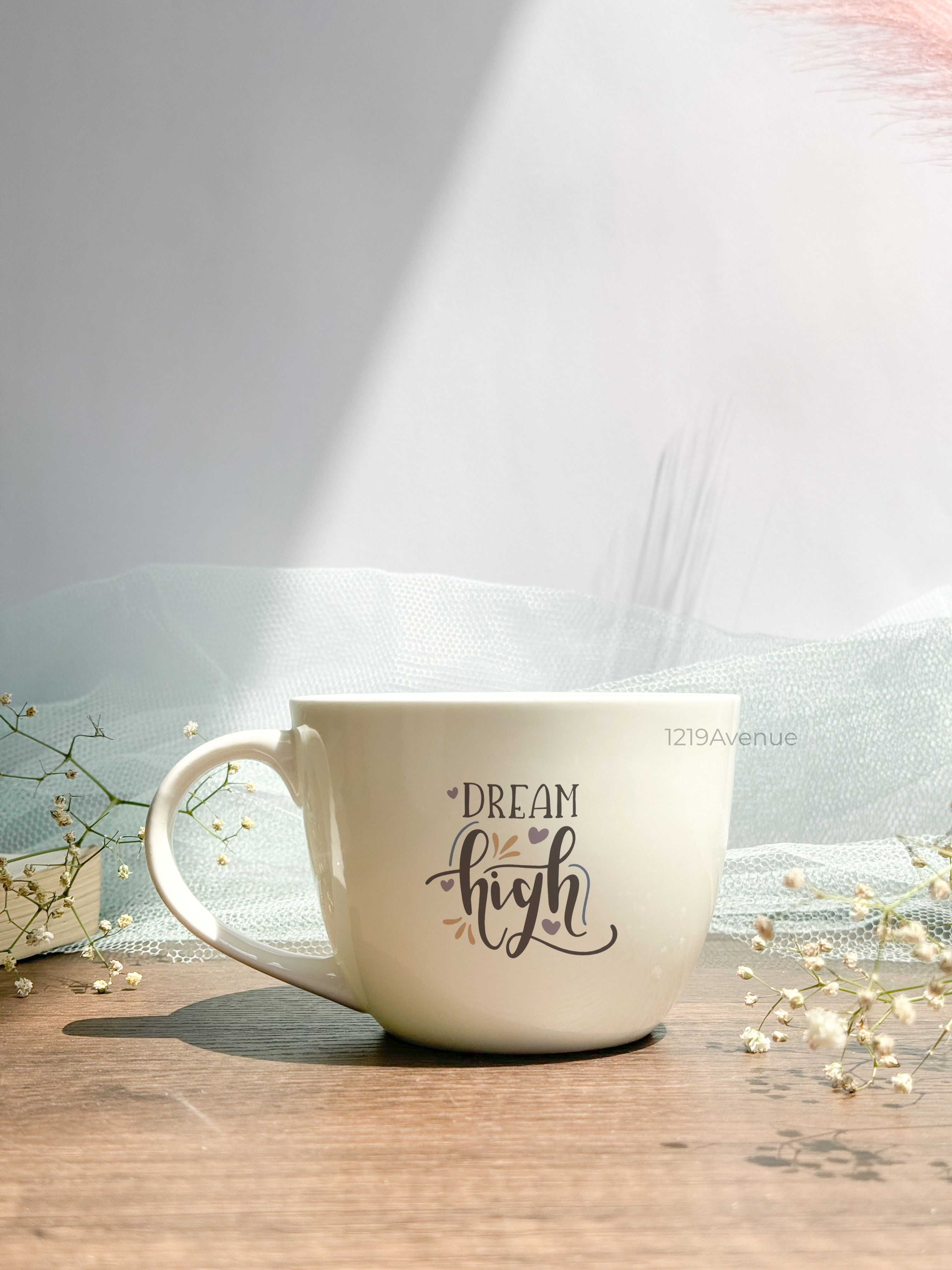 Grande Ceramic Cups |420ml | Dream High Permanent Print | Premium Ceramic Cups