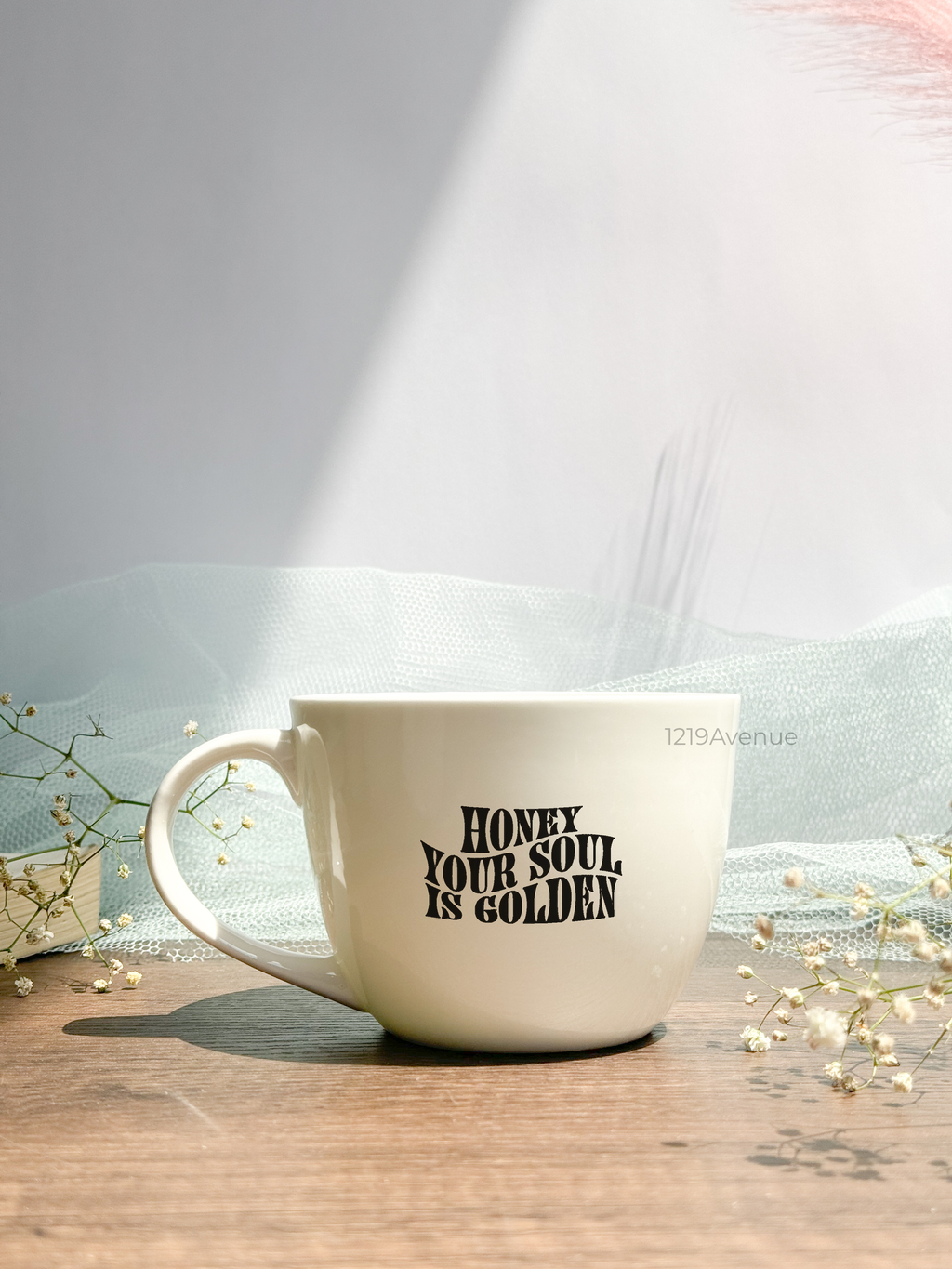 Grande Ceramic Cups |420ml |Golden Soul Permanent Print | Premium Ceramic Cups