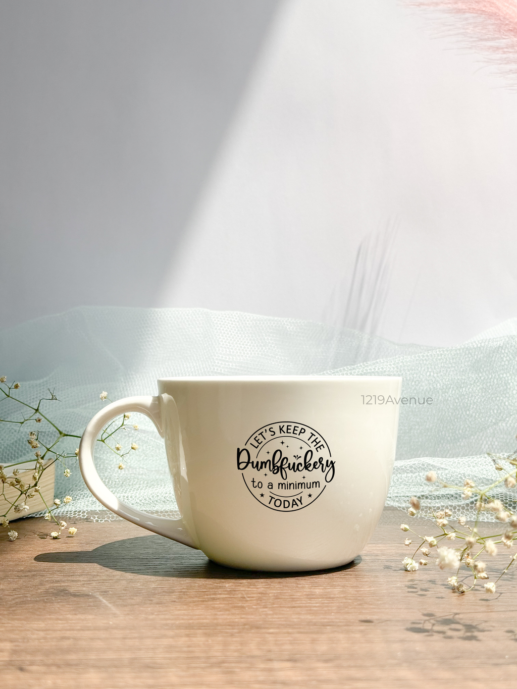 Grande Ceramic Cups |420ml |Dumfuckery Permanent Print | Premium Ceramic Cups