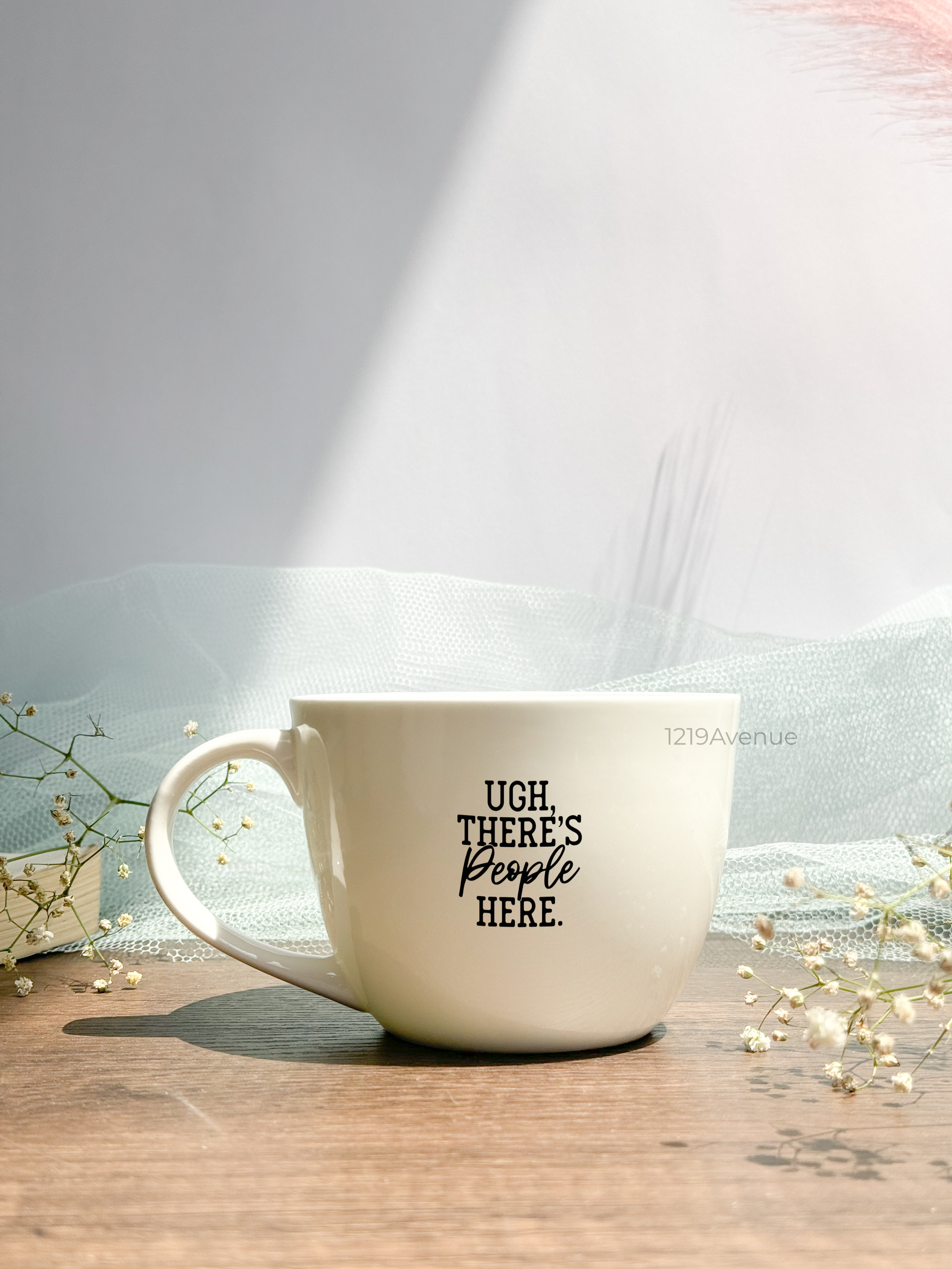 Grande Ceramic Cups |420ml |People Here Permanent Print | Premium Ceramic Cups