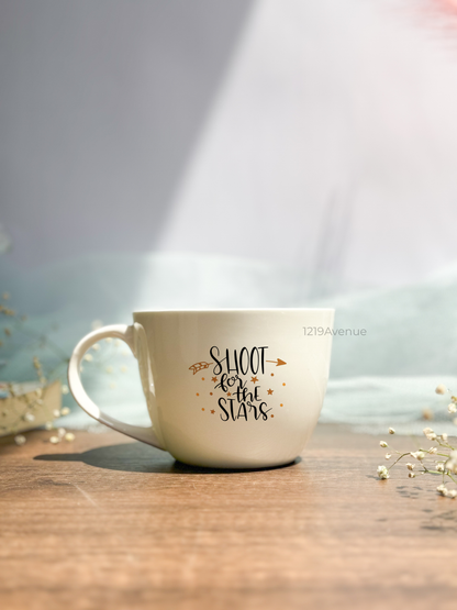 Ceramic Grande Cups |420ml |Shoot For The Stars Permanent Print | Premium Ceramic Cups