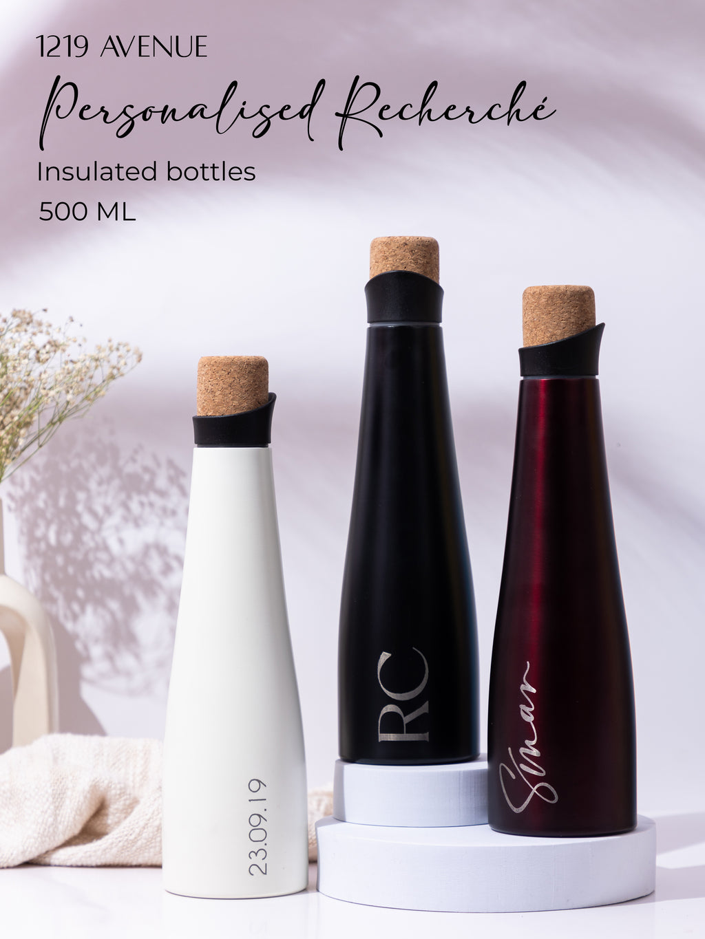 Personalized Recherche Wine Shaped Insulated Bottles 18hrs+ Hot and Cold