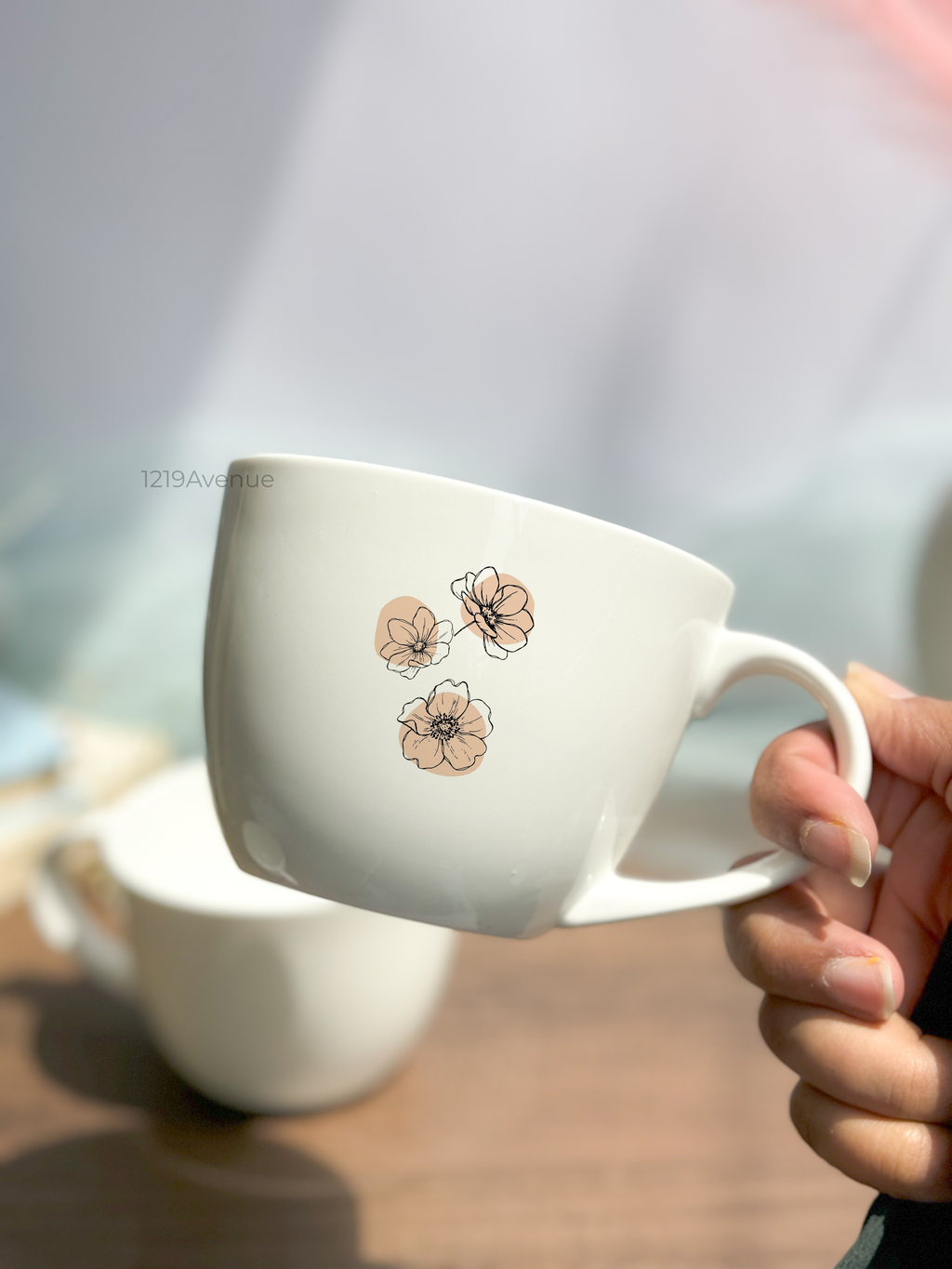 Grande Ceramic Cups |420ml |Floral Magic Permanent Print | Premium Ceramic Cups
