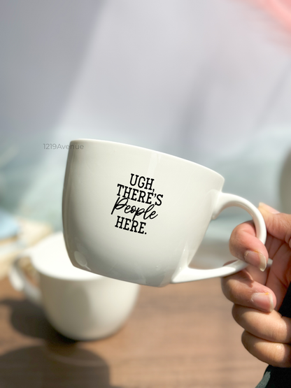 Ceramic Grande Cups |420ml |People Here Permanent Print | Premium Ceramic Cups