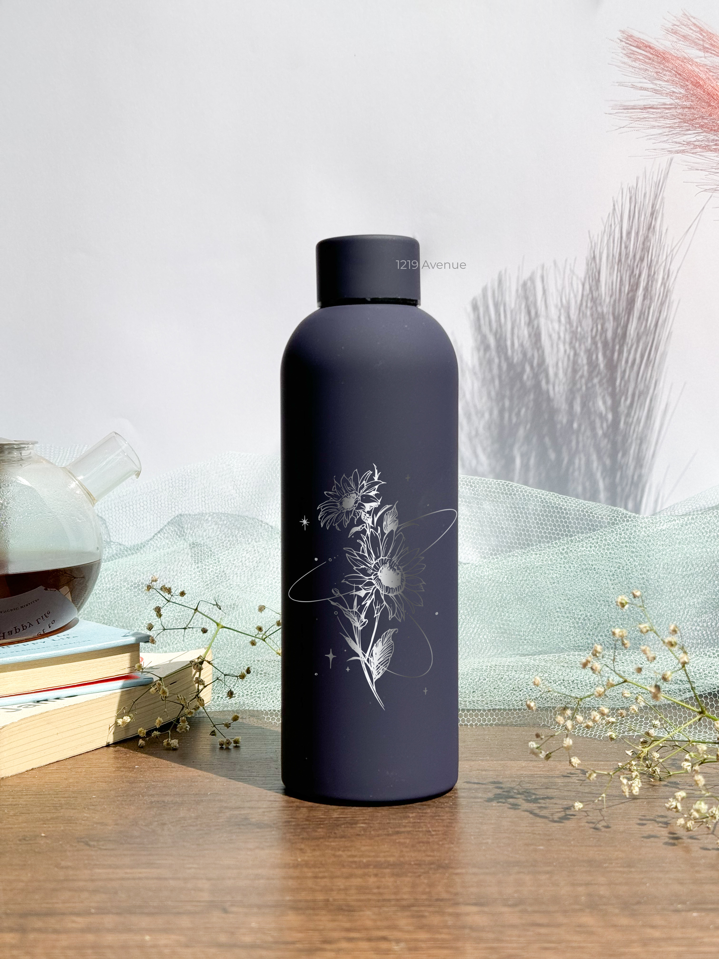 Bae-Sic Bottles 500 ML |Sunflower Universe Print | Double Walled Hot And Cold Bottles