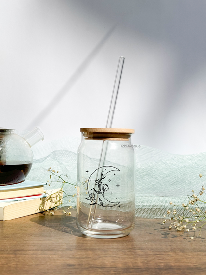 Can Shaped Sipper 500ml| Moon| Tumbler with lid, straw and coaster