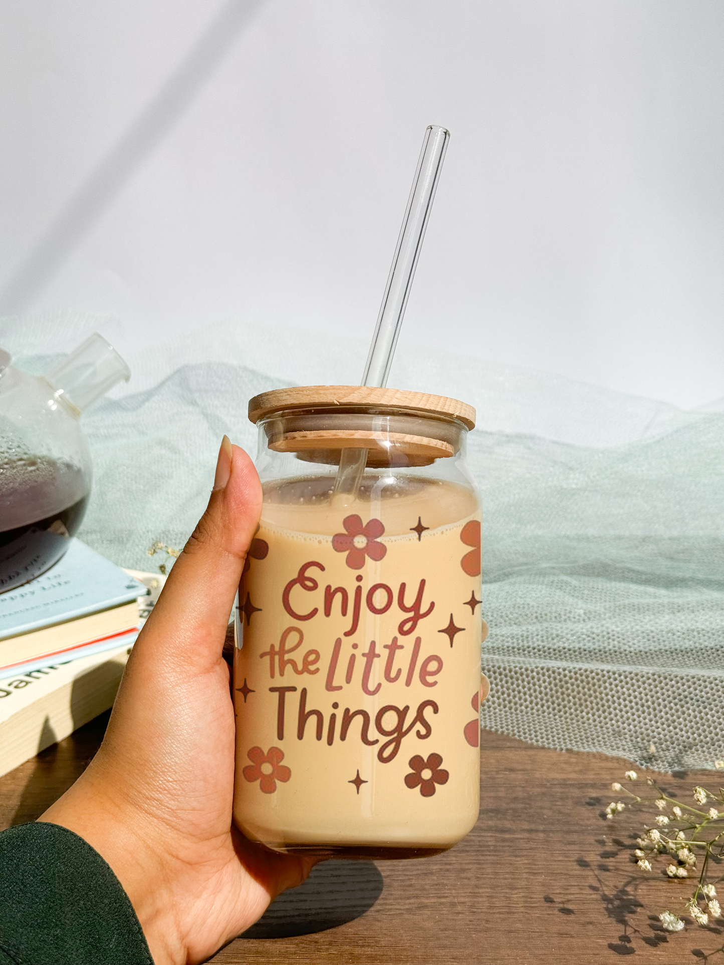 Can Shaped Sipper 500ml| Enjoy The Little Things  | Tumbler with lid, straw and coaster