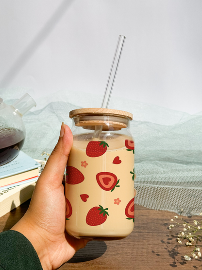 Can Shaped Sipper 500ml| Berries All Over| Tumbler with lid, straw and coaster