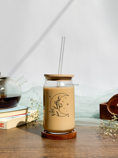 Can Shaped Sipper 500ml| Moon| Tumbler with lid, straw and coaster