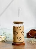 Can Shaped Sipper 500ml| Scribbled Heart | 18oz Can Tumbler with lid and straw