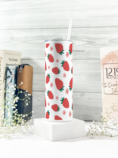 Colossal Tumbler 750ML with straw | Berry Much Print |Double Walled Insulated Tumbler
