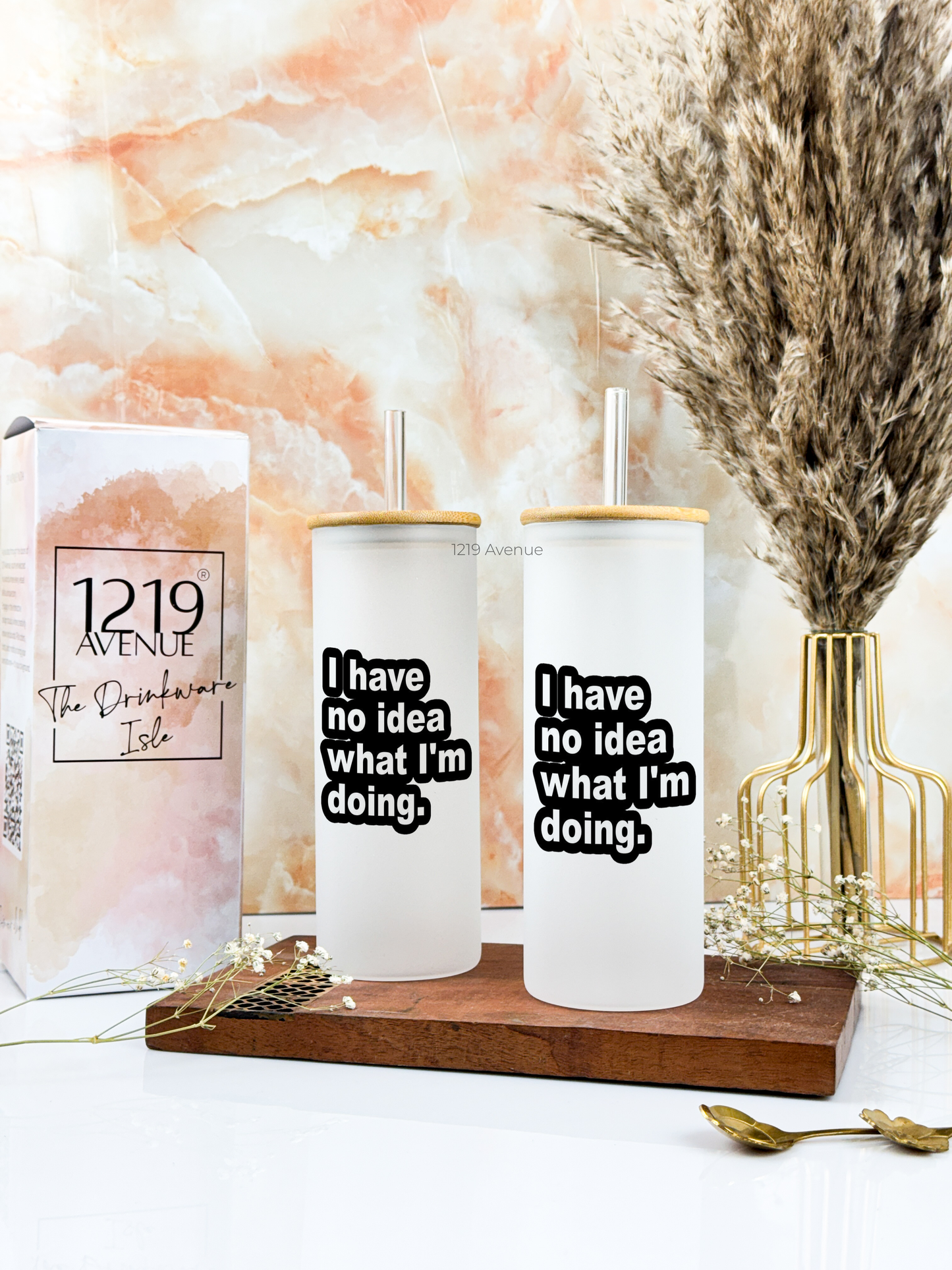 Frosted Grande Sipper 650ml| I Have No Idea Print| 20oz Tall Tumbler with Straw and Lid