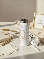 Personalised Lumi Insulated Premium Water Bottle 650ml – Azure Daisy Garden Print | 12+ Hours Hot & Cold | 2-Way Lid