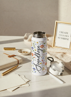 Personalised Lumi Insulated Premium Water Bottle 650ml – Enchanted Petals Print | 12+ Hours Hot & Cold | 2-Way Lid