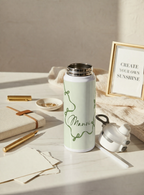 Personalised Lumi Insulated Premium Water Bottle 650ml – Emerald Ribbons Print | 12+ Hours Hot & Cold | 2-Way Lid