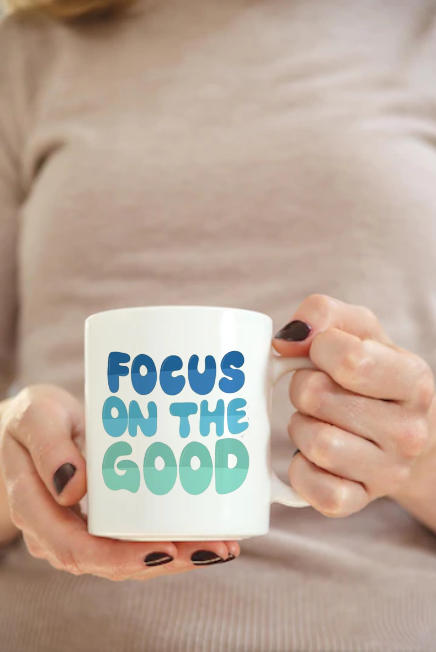 Ceramic Mug 350ml | Focus On The Good Print | Pocket Picks Mugs