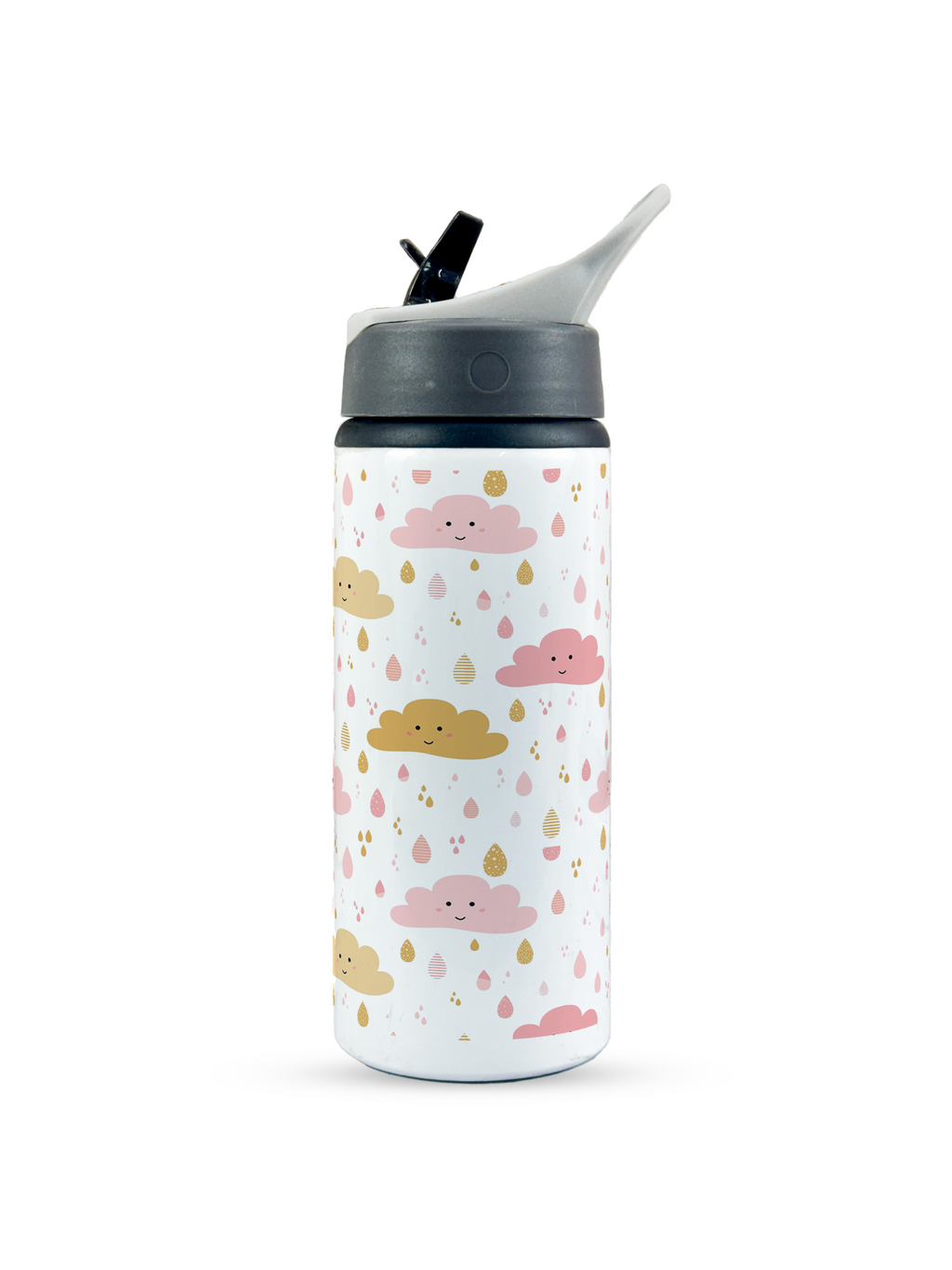 750mlPrinted Fun-Sip Water Bottle | Pretty Clouds Print | For Kids, School, Sports | Sipper Bottle with Carry Handle, Durable & Stylish