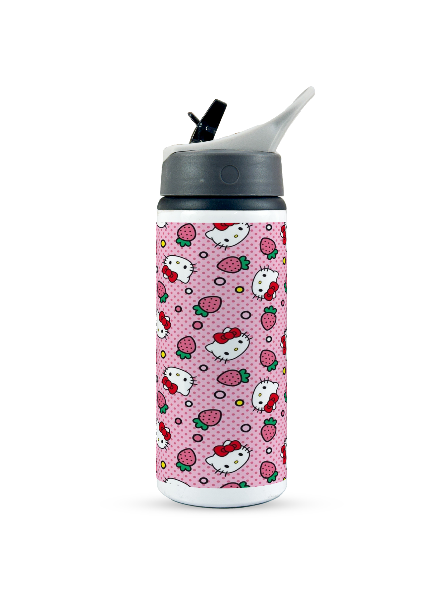 750ml Printed Fun-Sip Water Bottle | Hello Kitty Print | For Kids, School, Sports | Sipper Bottle with Carry Handle, Durable & Stylish