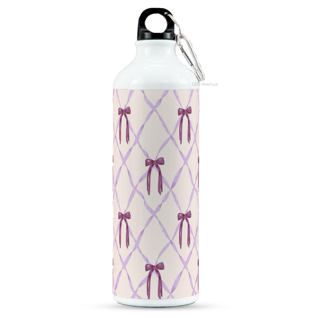 750ml Printed Hooked-Up Water Bottle | Choq Bows Print | For Kids, School, Sports | Sipper Bottle with Carry Hook, Durable & Stylish