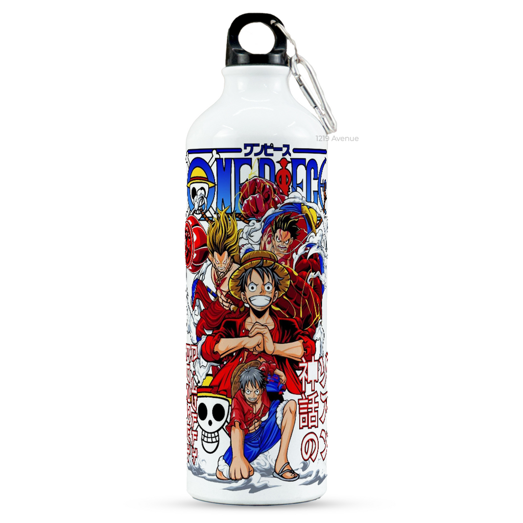 750ml Hooked-Up Water Bottle | Luffy Print | Leak Proof | Printed Bottle with Carry Hook, Durable & Stylish