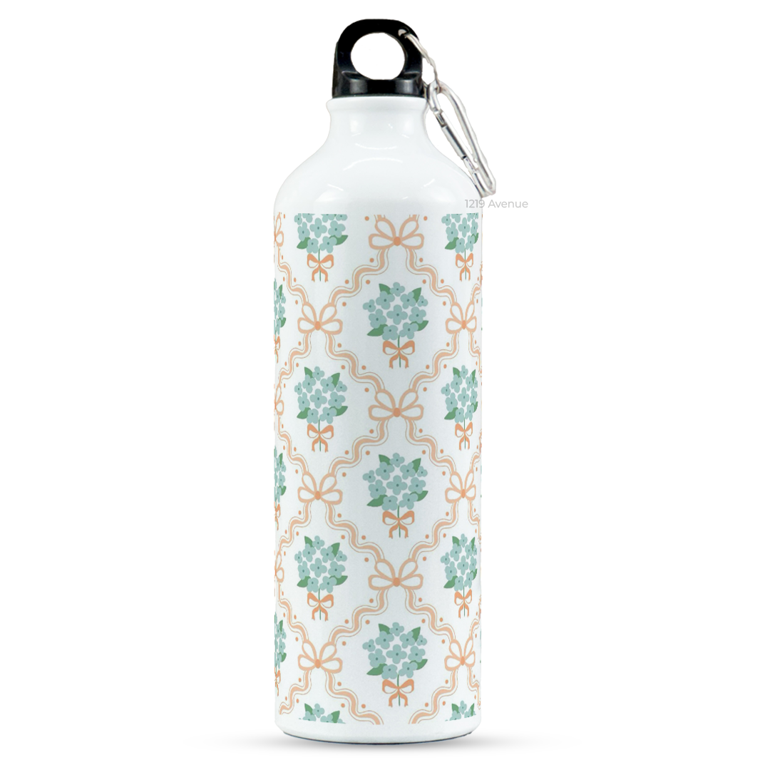 750ml Printed Hooked-Up Water Bottle | Flower Beaut Print | For Kids, School, Sports | Sipper Bottle with Carry Hook, Durable & Stylish