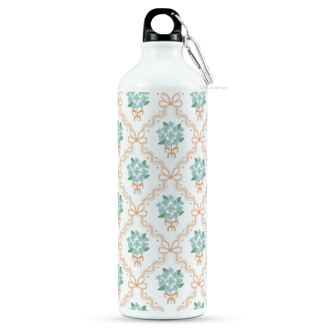 750ml Hooked-Up Water Bottle | Flower Beaut Print | Leak Proof | Printed Bottle with Carry Hook, Durable & Stylish