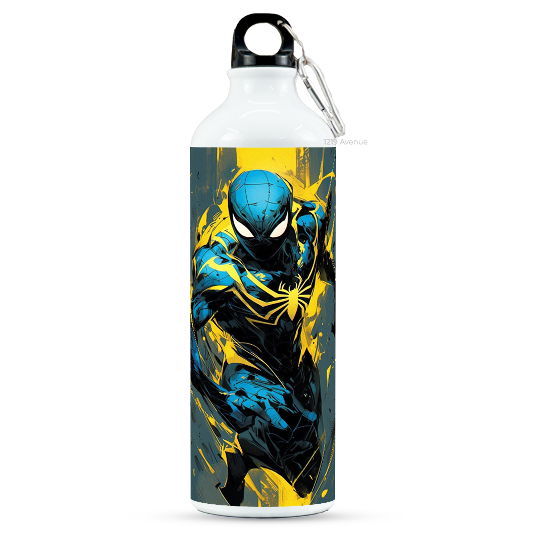 750ml Printed Hooked-Up Water Bottle |Spider-Man Print | For Kids, School, Sports | Sipper Bottle with Carry Hook, Durable & Stylish