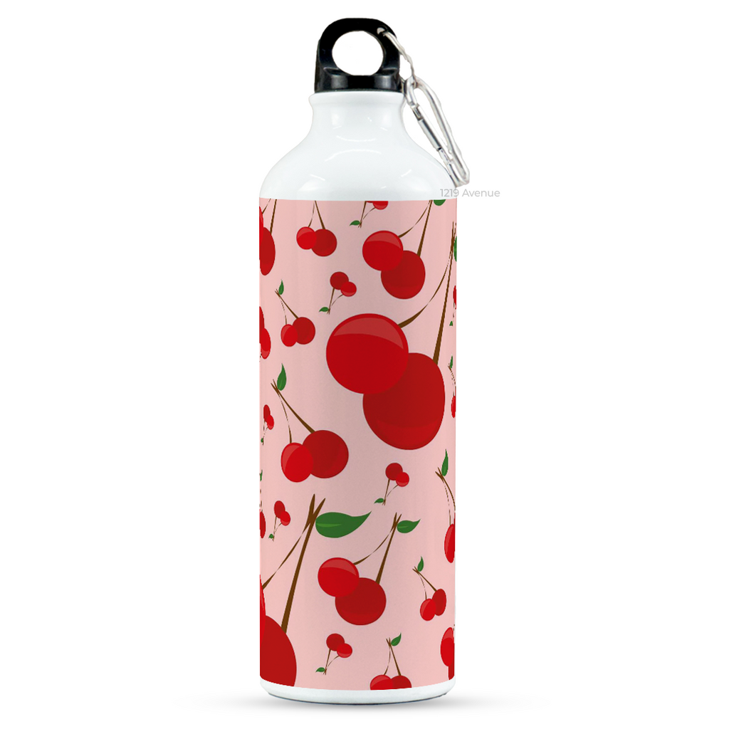 750ml Hooked-Up Water Bottle | Cherry Blast Print | Leak Proof | Printed Bottle with Carry Hook, Durable & Stylish