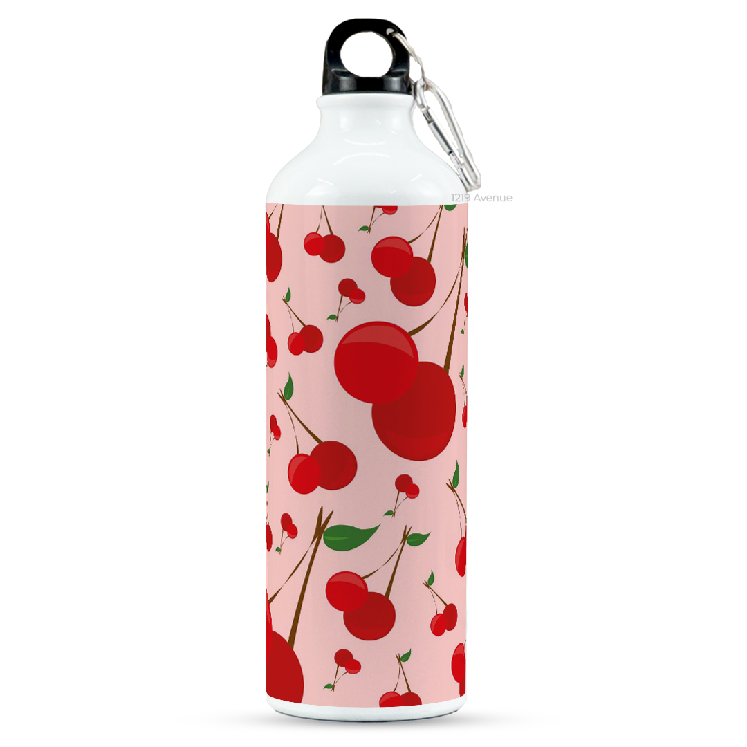 750ml Printed Hooked-Up Water Bottle | Cherry Blast Print | For Kids, School, Sports | Sipper Bottle with Carry Hook, Durable & Stylish