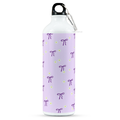 750ml Printed Hooked-Up Water Bottle | Meadows Bows Print | For Kids, School, Sports | Sipper Bottle with Carry Hook, Durable & Stylish